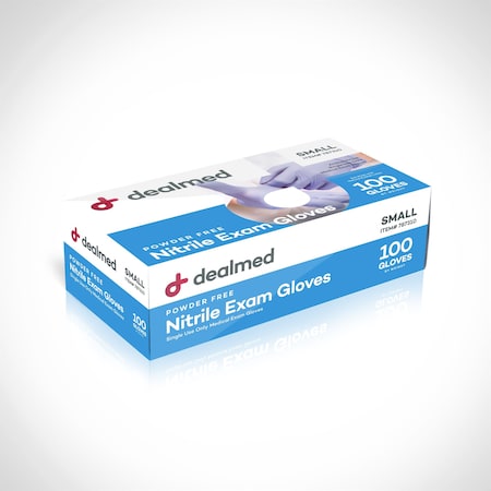 Dealmed Disposable Gloves, Nitrile, Powder-Free, S, 1000 PK, Blue/Violet 787310